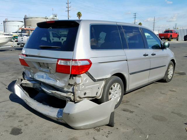 5FNRL38267B126140 - 2007 HONDA ODYSSEY LX SILVER photo 4