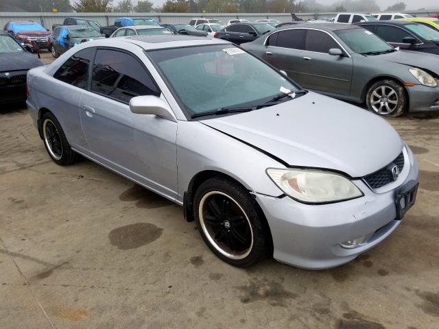 1HGEM21984L050279 - 2004 HONDA CIVIC EX SILVER photo 1