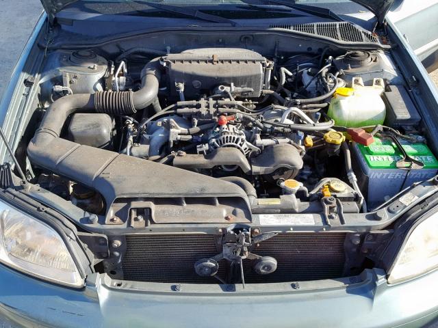 4S3BH635127303925 - 2002 SUBARU LEGACY L GREEN photo 7