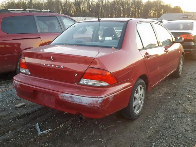 JA3AJ36E02U003044 - 2002 MITSUBISHI LANCER LS RED photo 4