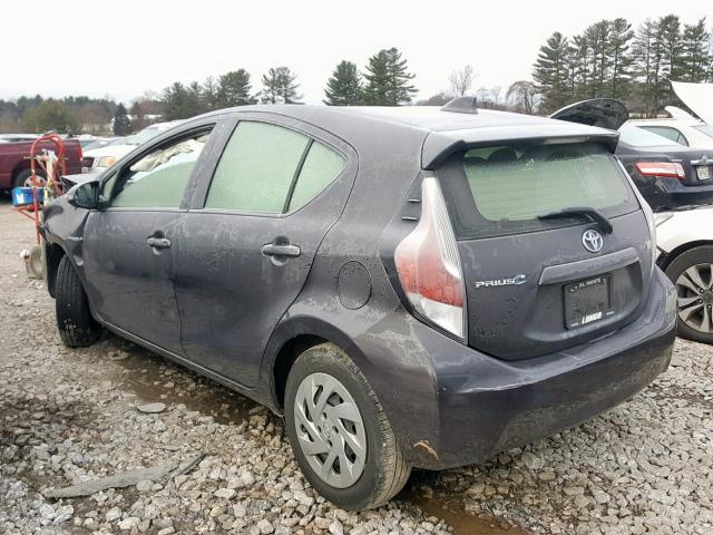 JTDKDTB35G1125795 - 2016 TOYOTA PRIUS C GRAY photo 3