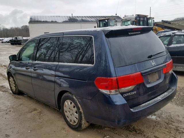 5FNRL3H24AB087846 - 2010 HONDA ODYSSEY LX BLUE photo 3