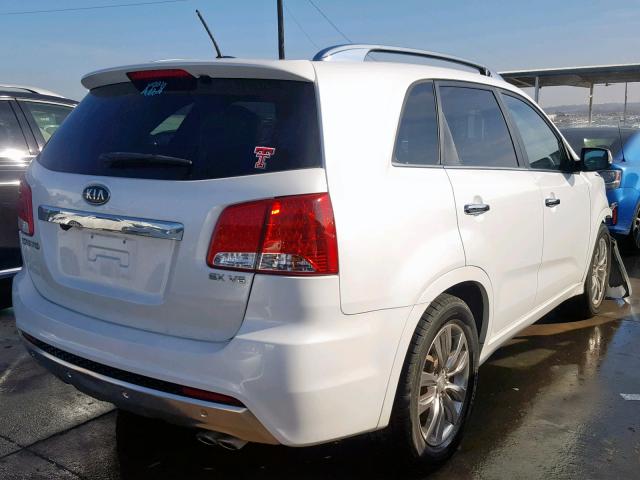 5XYKW4A23BG128390 - 2011 KIA SORENTO SX WHITE photo 4