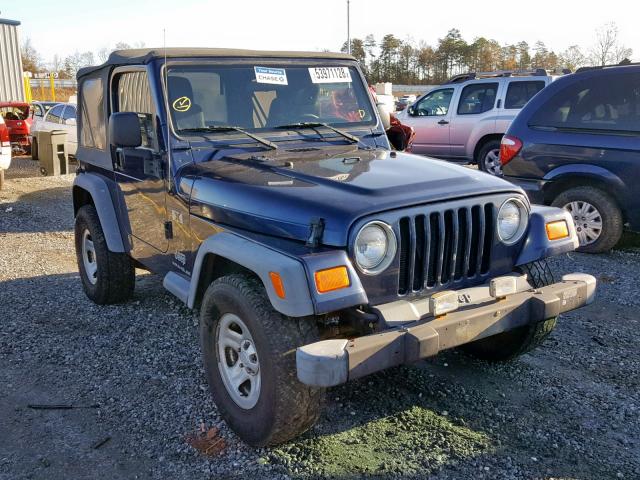 1J4FA39S55P306097 - 2005 JEEP WRANGLER X BLUE photo 1