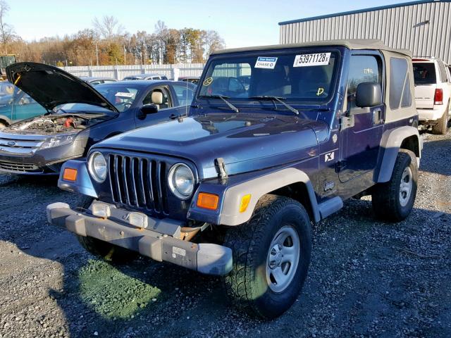 1J4FA39S55P306097 - 2005 JEEP WRANGLER X BLUE photo 2