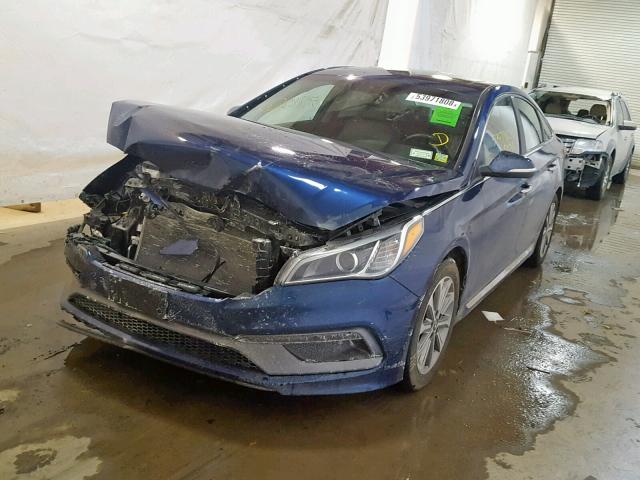 5NPE34AF6HH542953 - 2017 HYUNDAI SONATA SPO BLUE photo 2