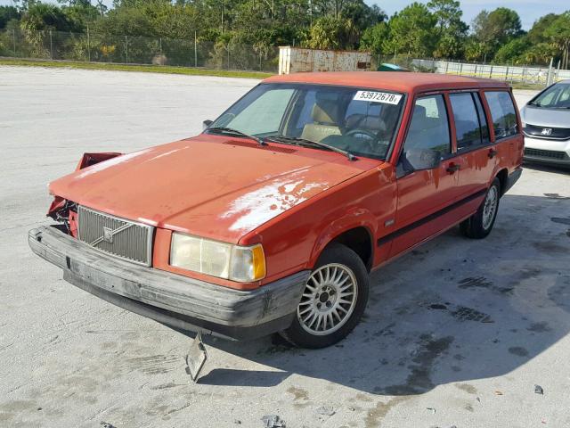 YV1FA8850M2320994 - 1991 VOLVO 740 RED photo 2