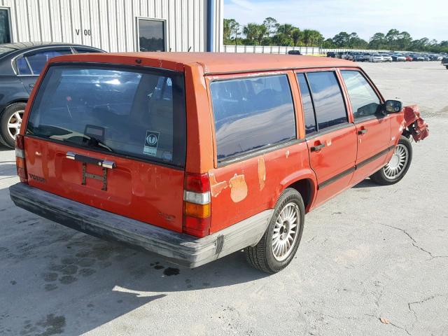 YV1FA8850M2320994 - 1991 VOLVO 740 RED photo 4