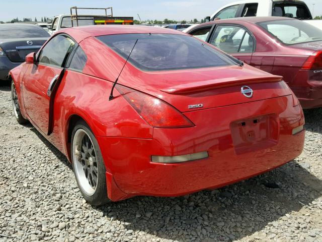 JN1AZ34D13T118170 - 2003 NISSAN 350Z COUPE RED photo 3