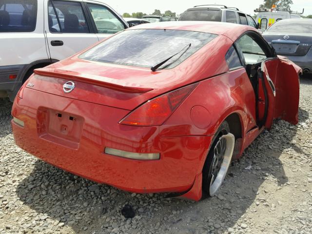 JN1AZ34D13T118170 - 2003 NISSAN 350Z COUPE RED photo 4