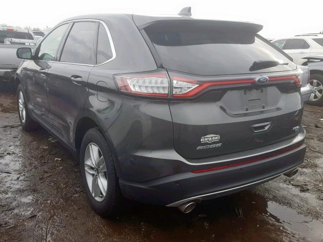 2FMTK4J89FBB16853 - 2015 FORD EDGE SEL GRAY photo 3