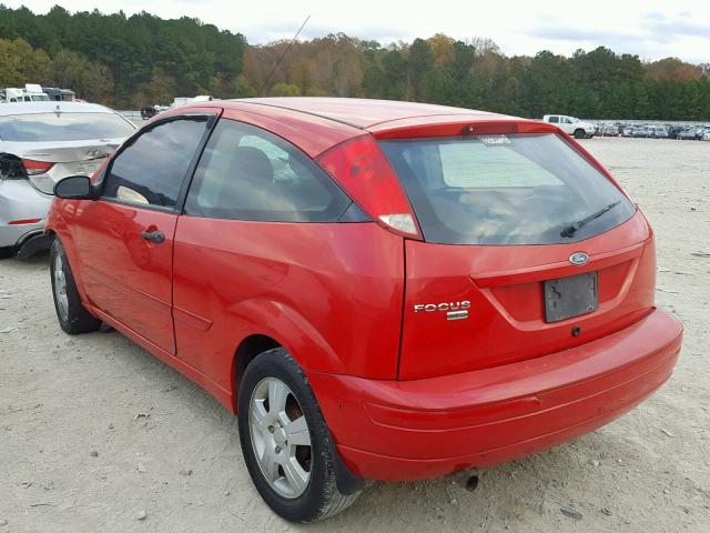 1FAFP31N67W341255 - 2007 FORD FOCUS ZX3 RED photo 3