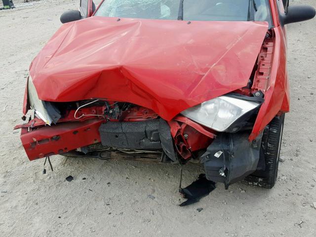 1FAFP31N67W341255 - 2007 FORD FOCUS ZX3 RED photo 9