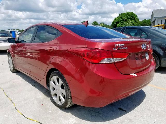 KMHDH4AE6CU406305 - 2012 HYUNDAI ELANTRA GL RED photo 3