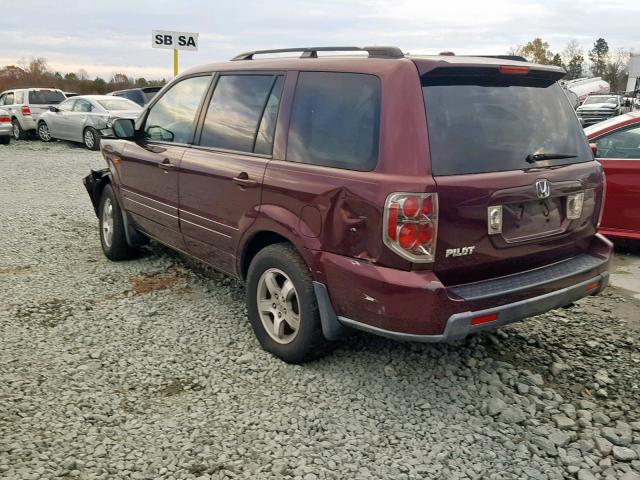 5FNYF283X8B004677 - 2008 HONDA PILOT SE BURGUNDY photo 3