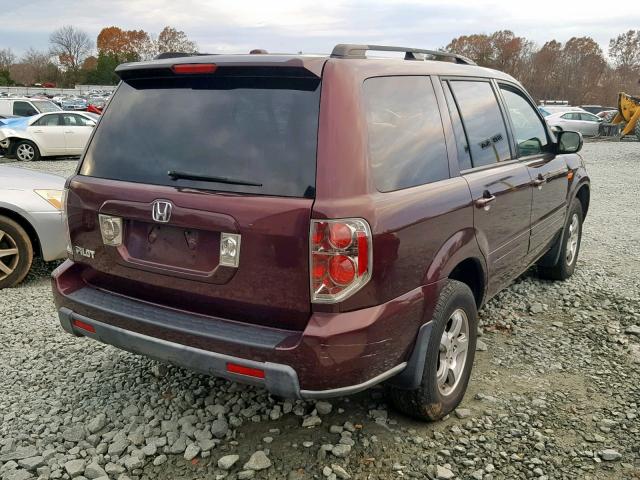 5FNYF283X8B004677 - 2008 HONDA PILOT SE BURGUNDY photo 4