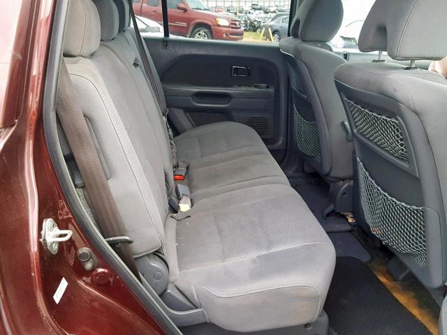 5FNYF283X8B004677 - 2008 HONDA PILOT SE BURGUNDY photo 6