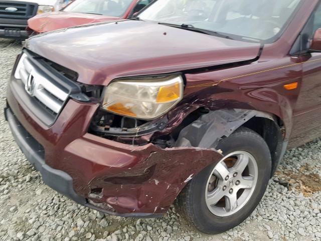 5FNYF283X8B004677 - 2008 HONDA PILOT SE BURGUNDY photo 9