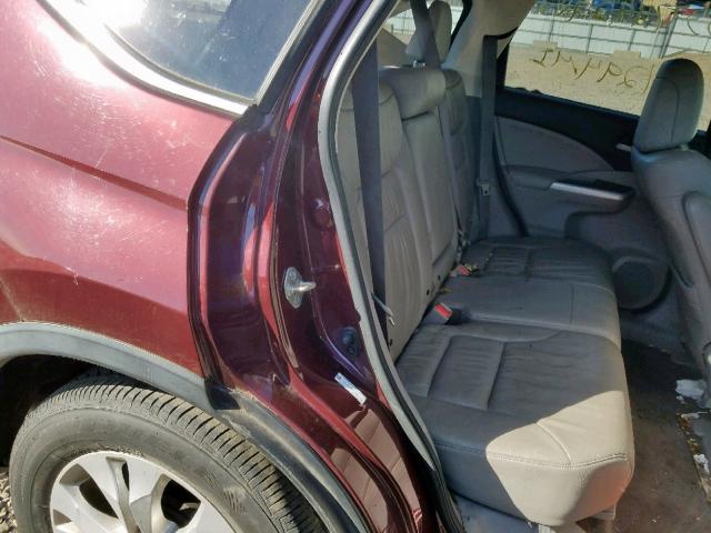 5J6RM4H74EL021339 - 2014 HONDA CR-V EXL BURGUNDY photo 6