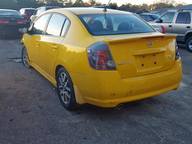 3N1CB61E77L706421 - 2007 NISSAN SENTRA SE- YELLOW photo 3