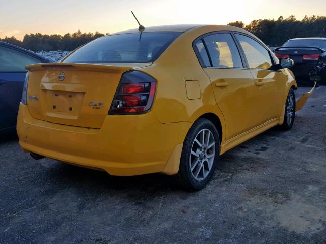 3N1CB61E77L706421 - 2007 NISSAN SENTRA SE- YELLOW photo 4