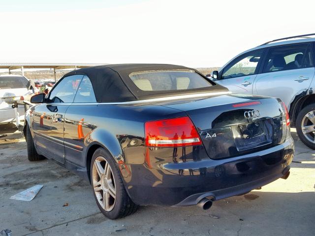 WAUDF48H67K022730 - 2007 AUDI A4 2.0T CA BLACK photo 3