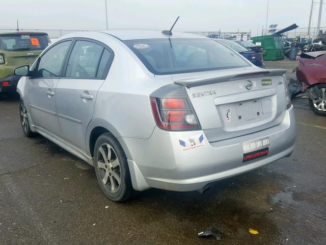 3N1AB6AP1CL710600 - 2012 NISSAN SENTRA 2.0 SILVER photo 3