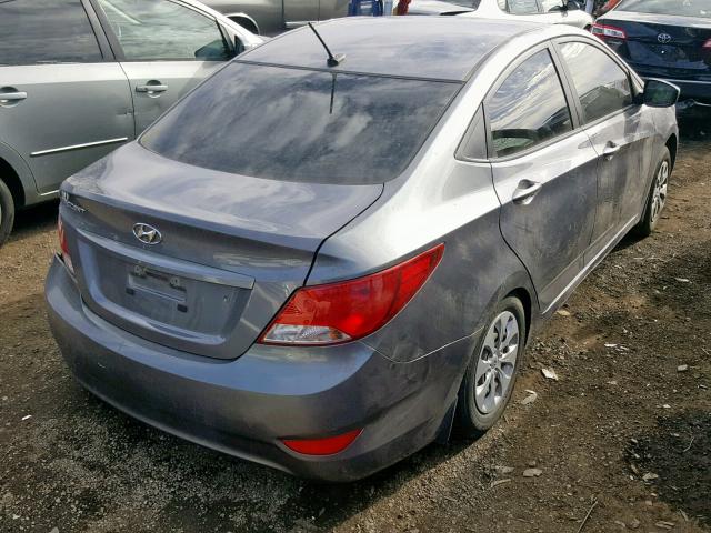 KMHCT4AE2GU991934 - 2016 HYUNDAI ACCENT SE GRAY photo 4