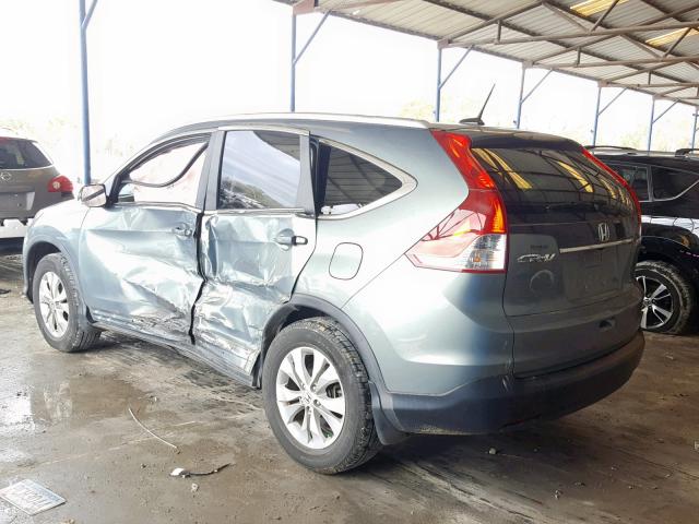 5J6RM4H7XCL061910 - 2012 HONDA CR-V EXL GREEN photo 3