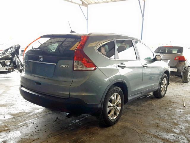 5J6RM4H7XCL061910 - 2012 HONDA CR-V EXL GREEN photo 4