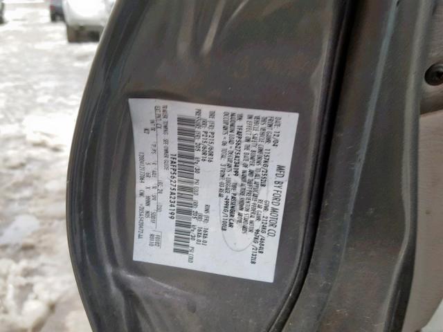 1FAFP56275A234199 - 2005 FORD TAURUS SEL GRAY photo 10