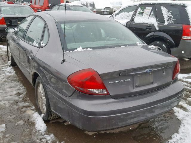 1FAFP56275A234199 - 2005 FORD TAURUS SEL GRAY photo 3