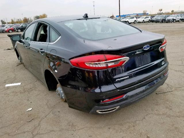 3FA6P0T95KR269961 - 2019 FORD FUSION SE BLACK photo 3