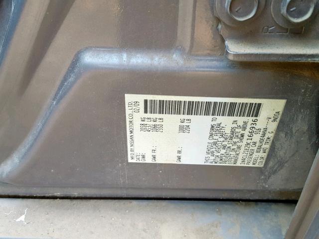 1N4CL21E29C166936 - 2009 NISSAN ALTIMA HYB GRAY photo 10