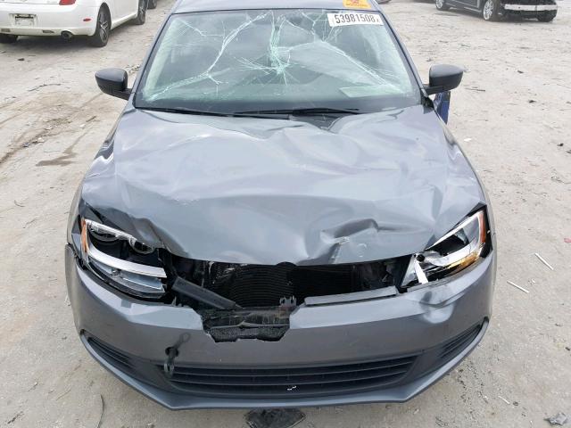 3VW1K7AJ4EM373381 - 2014 VOLKSWAGEN JETTA BASE Մոխրագույն լուսանկար 9