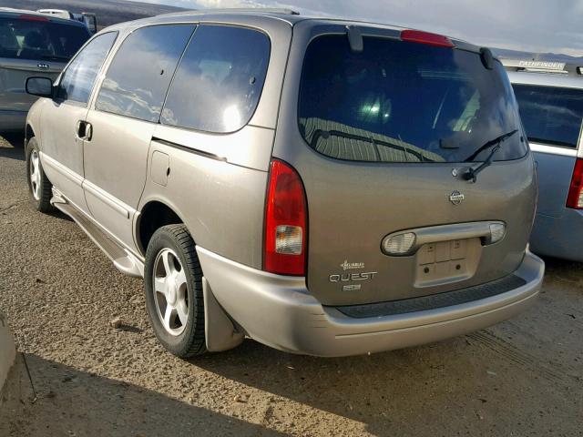 4N2ZN16T62D809432 - 2002 NISSAN QUEST SE BROWN photo 3