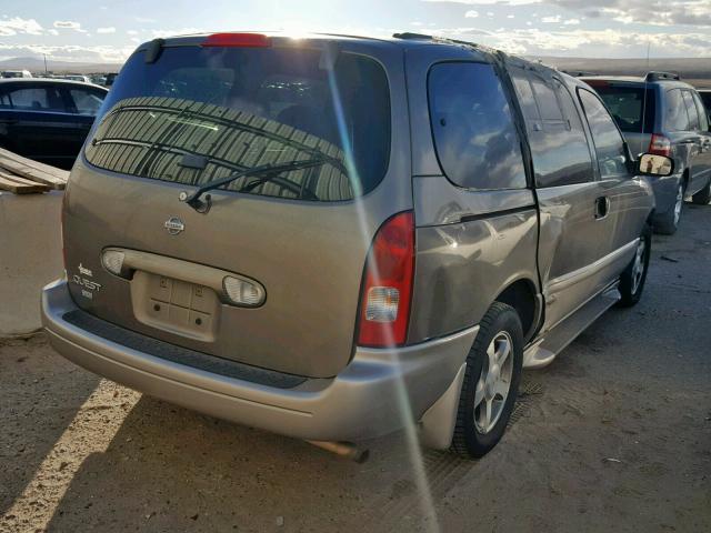 4N2ZN16T62D809432 - 2002 NISSAN QUEST SE BROWN photo 4