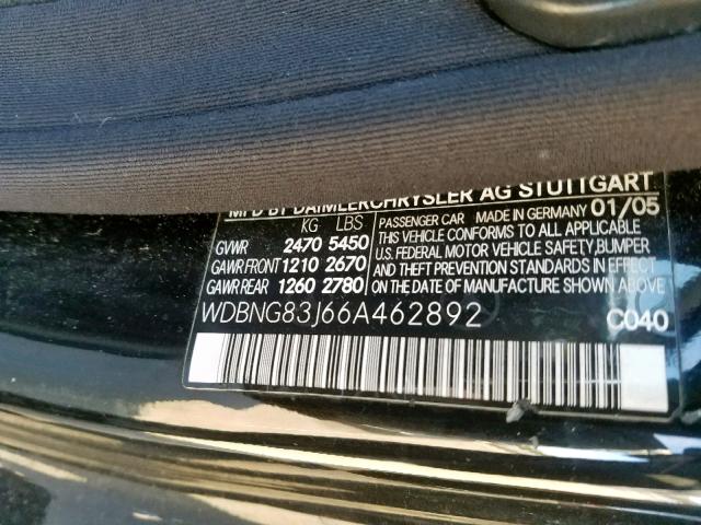 WDBNG83J66A462892 - 2006 MERCEDES-BENZ S 430 4MAT BLACK photo 10