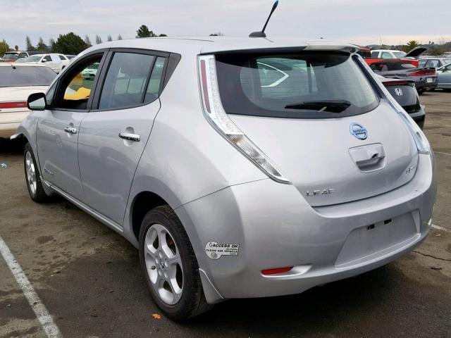 1N4AZ0CP6EC338520 - 2014 NISSAN LEAF S SILVER photo 3