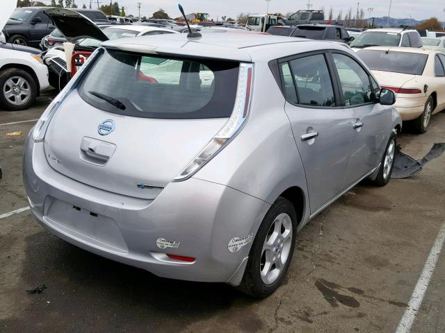 1N4AZ0CP6EC338520 - 2014 NISSAN LEAF S SILVER photo 4