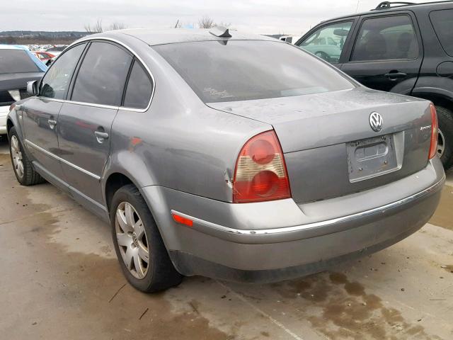 WVWTH63B43P270284 - 2003 VOLKSWAGEN PASSAT GLX GRAY photo 3