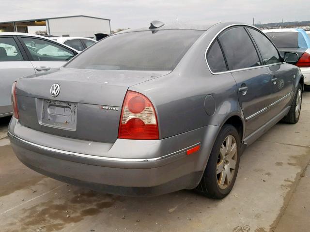 WVWTH63B43P270284 - 2003 VOLKSWAGEN PASSAT GLX GRAY photo 4
