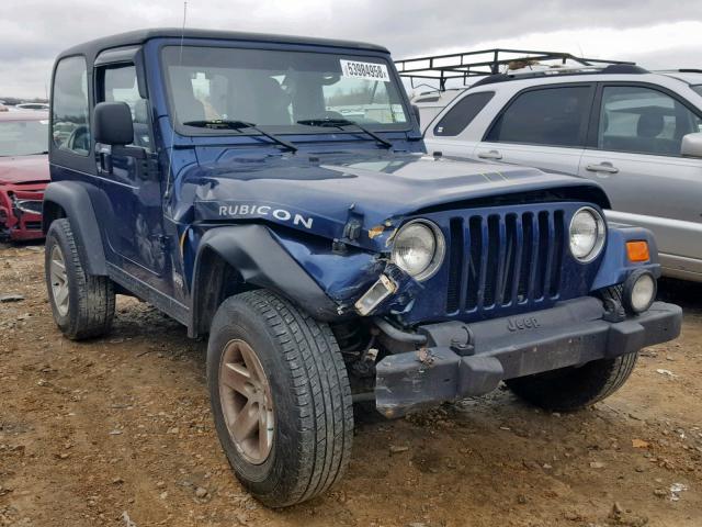 1J4FA69S03P334890 - 2003 JEEP WRANGLER / BLUE photo 1