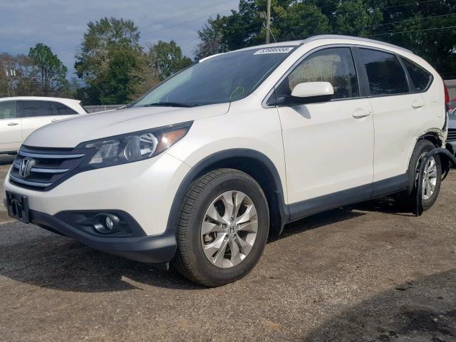 5J6RM4H75CL060227 - 2012 HONDA CR-V EXL WHITE photo 2