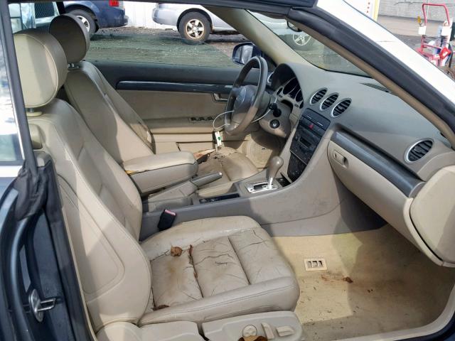 WAUAC48H43K021310 - 2003 AUDI A4 1.8 CAB GRAY photo 5