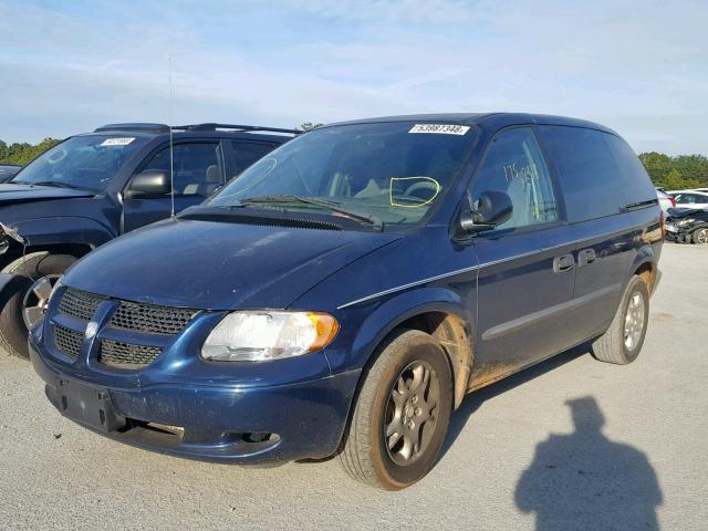 1D4GP25393B182172 - 2003 DODGE CARAVAN SE BLUE photo 2