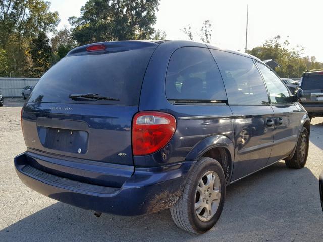 1D4GP25393B182172 - 2003 DODGE CARAVAN SE BLUE photo 4