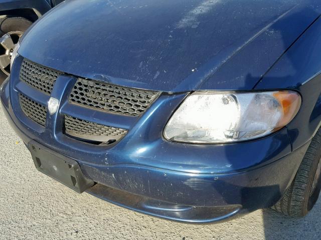 1D4GP25393B182172 - 2003 DODGE CARAVAN SE BLUE photo 9