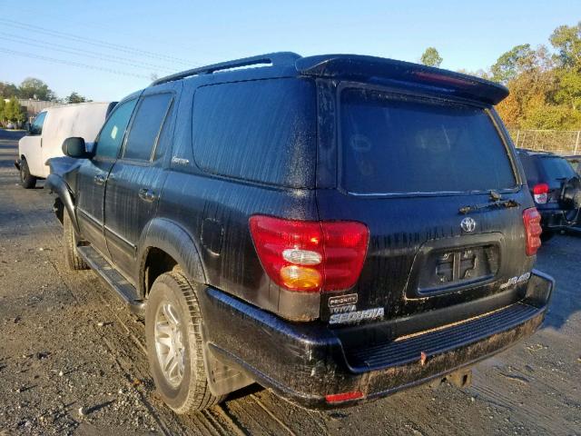 5TDBT48A83S204003 - 2003 TOYOTA SEQUOIA LI BLACK photo 3