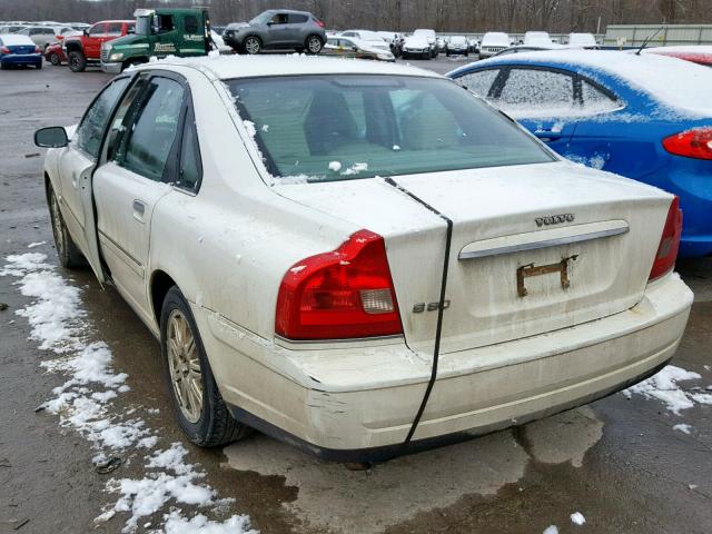 YV1TS592251405569 - 2005 VOLVO S80 2.5T WHITE photo 3